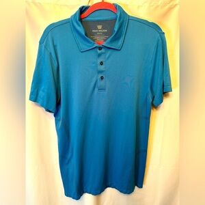 Mack Weldon Stealth Polo Shirt Men’s Size M Lake Blue Short Sleeve Daily Wear